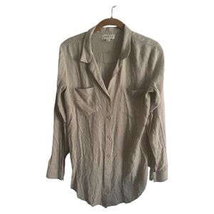 Cloth & Stone Breezy rayon Button-Up Tunic Top Neutral Coastal Grandma size XS